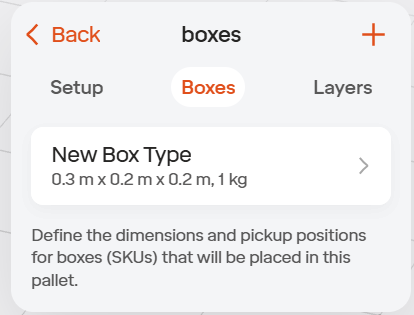 Boxes Tab