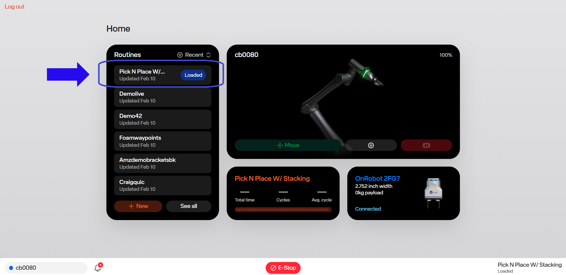 Selecting Routine