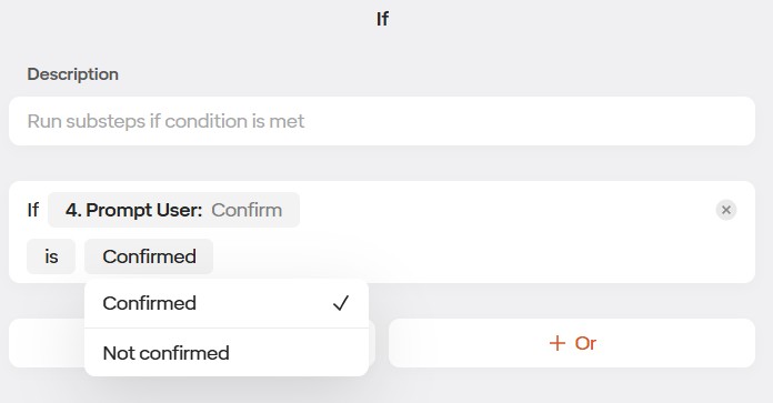 Confirmation in IF Statement