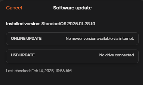 Software Update Page