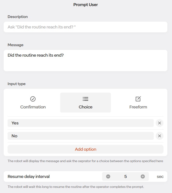 Choice Step Creation