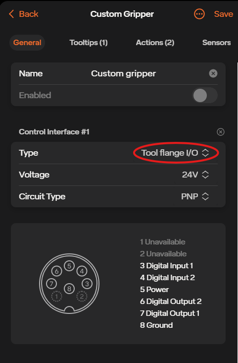 Custom Gripper Interface