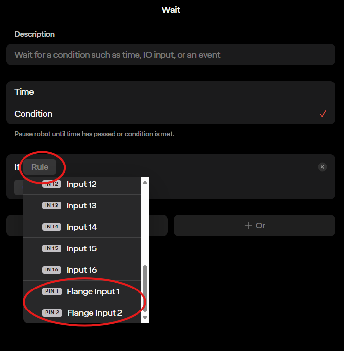 Flange Inputs, Routine Editor Page