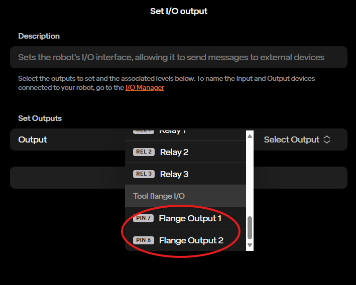 Flange Outputs, Routine Editor Page